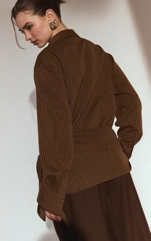 Oversized Wrap Waist Shirt