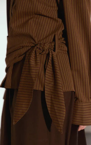 Oversized Wrap Waist Shirt
