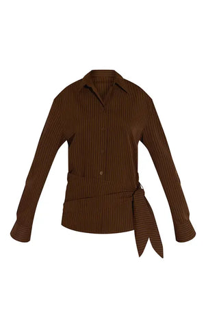 Oversized Wrap Waist Shirt