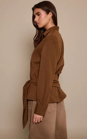 Oversized Wrap Waist Shirt