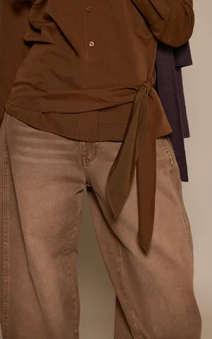 Oversized Wrap Waist Shirt