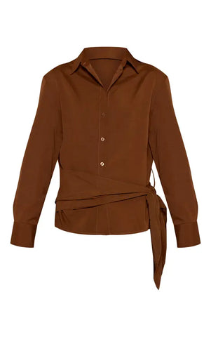 Oversized Wrap Waist Shirt