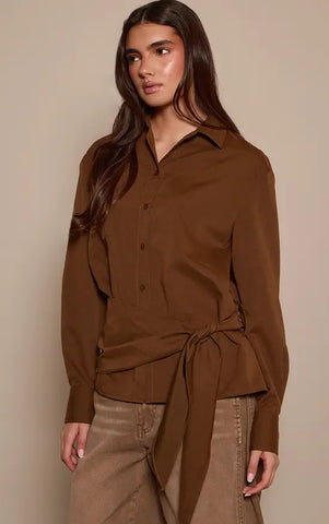 Oversized Wrap Waist Shirt