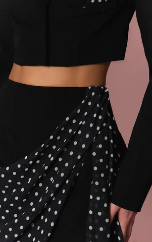 Polka Dot Drape Mini Skirt