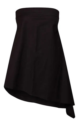 Linen Look Bandeau Asymmetric Hem Floaty Long Top