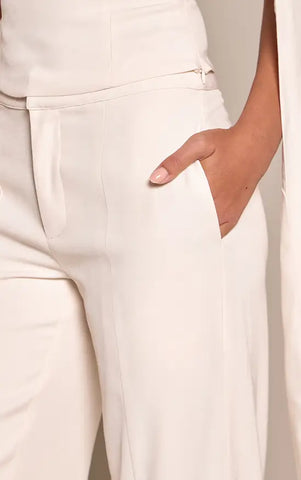 Tailored Woven Shoulder Cape Top and Trousers
