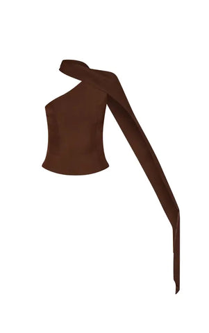 Tailored Woven Shoulder Cape Top and Trousers
