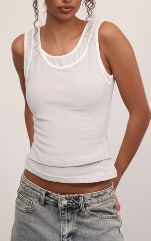 Contrast Soft Stretch Vest Top