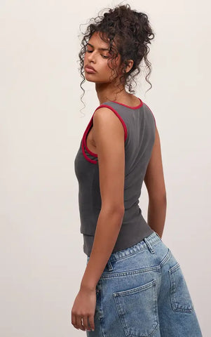 Contrast Soft Stretch Vest Top