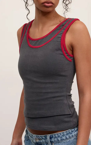Contrast Soft Stretch Vest Top