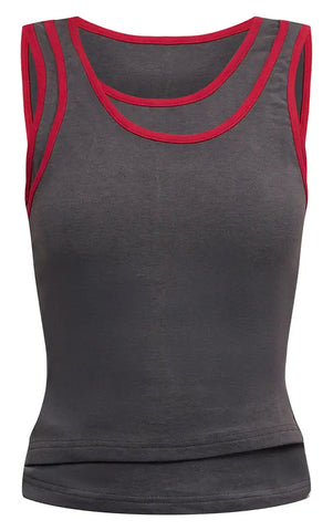 Contrast Soft Stretch Vest Top