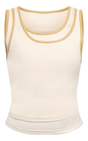 Contrast Soft Stretch Vest Top