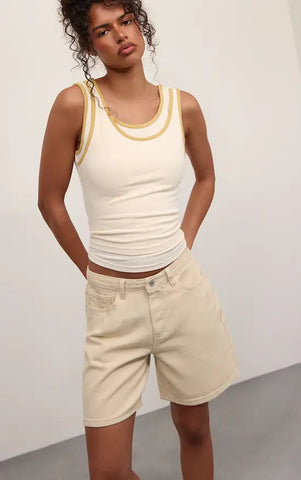 Contrast Soft Stretch Vest Top