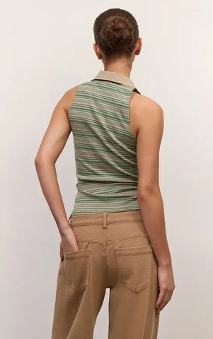 Stripe Sleeveless Rugby Style Top