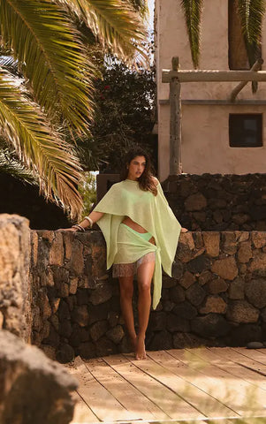 Lime Drape Beach Shawl