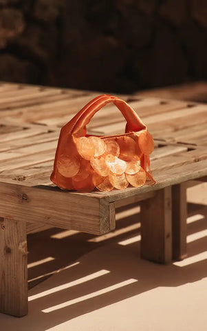 Orange Shell Trim Handbag