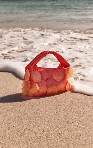 Orange Shell Trim Handbag