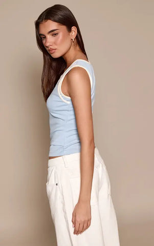 Contrast Soft Stretch Vest Top