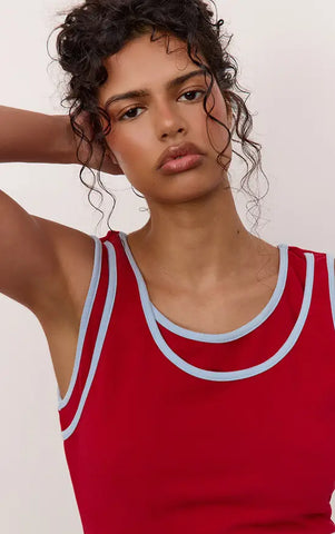 Contrast Soft Stretch Vest Top
