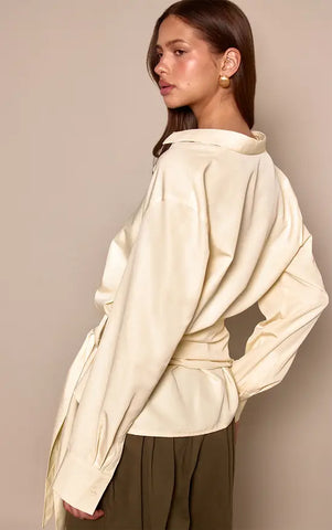 Oversized Wrap Waist Shirt
