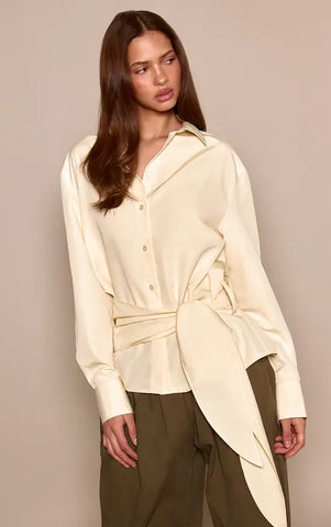 Oversized Wrap Waist Shirt
