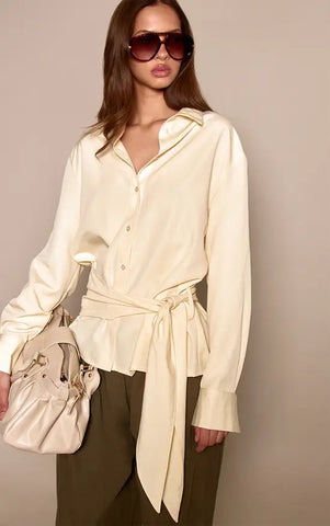 Oversized Wrap Waist Shirt
