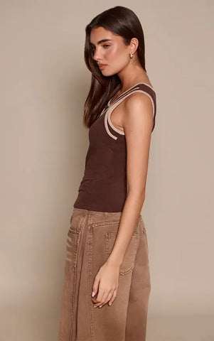 Contrast Soft Stretch Vest Top