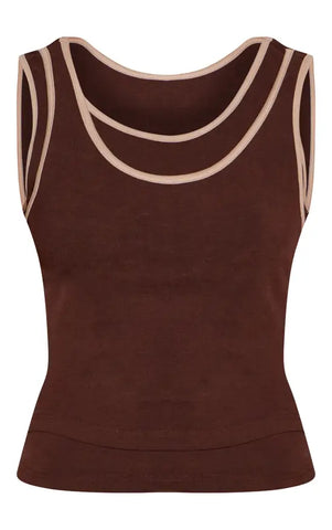 Contrast Soft Stretch Vest Top