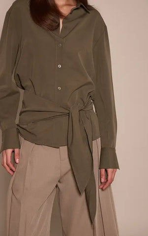 Oversized Wrap Waist Shirt