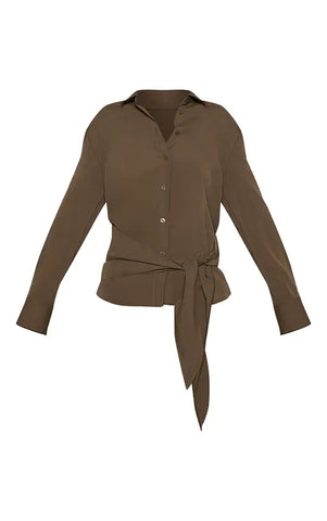 Oversized Wrap Waist Shirt