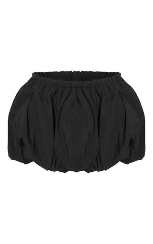 Black Nylon Puffball Skirt