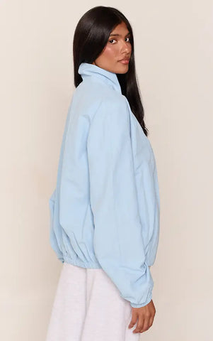 Blue Shell Funnel Neck Jacket