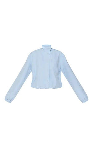 Blue Shell Funnel Neck Jacket