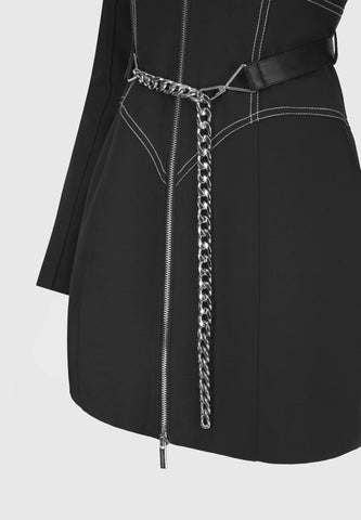 Corset Blazer Dress with Chain