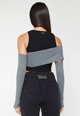 Crop Top with Knitted Overlay