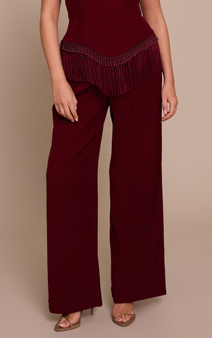 Shape Burgundy High Waisted Tailored Trousers