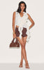 Textured Ruffle Asymmetric Long Top