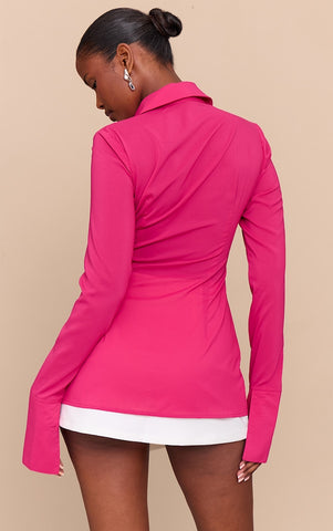 Midnight Chiffon Fitted Shirt
