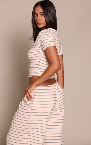 Petite Charcoal Stripe Soft Touch Fitted Baby T-Shirt