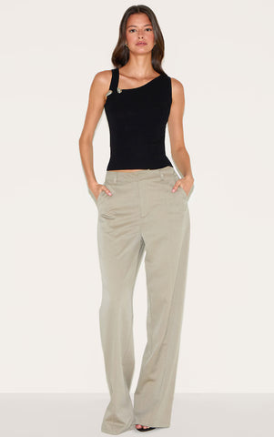 Asymmetric Fine Knit Neckline Top