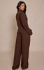 Woven Pleated Straight Leg Trousers
