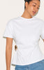 Black Trim Detail Asymmetric Hem T Shirt