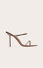 Taupe Croc Faux Leather Barely There Point Toe High Heels