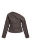 Brushed Woven Ruched Top