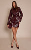 Dark Wine Croc Faux Leather Blazer