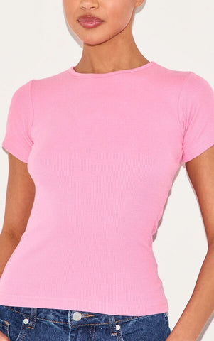 Rosy Core Rib Tee