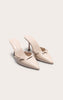 Point Toe Bow Mid Stiletto Court Mules