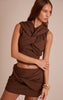 Taupe Woven Twist Top