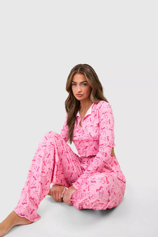 Bow Pattern Pajama Set