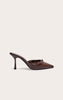 Point Toe Bow Mid Stiletto Court Mules